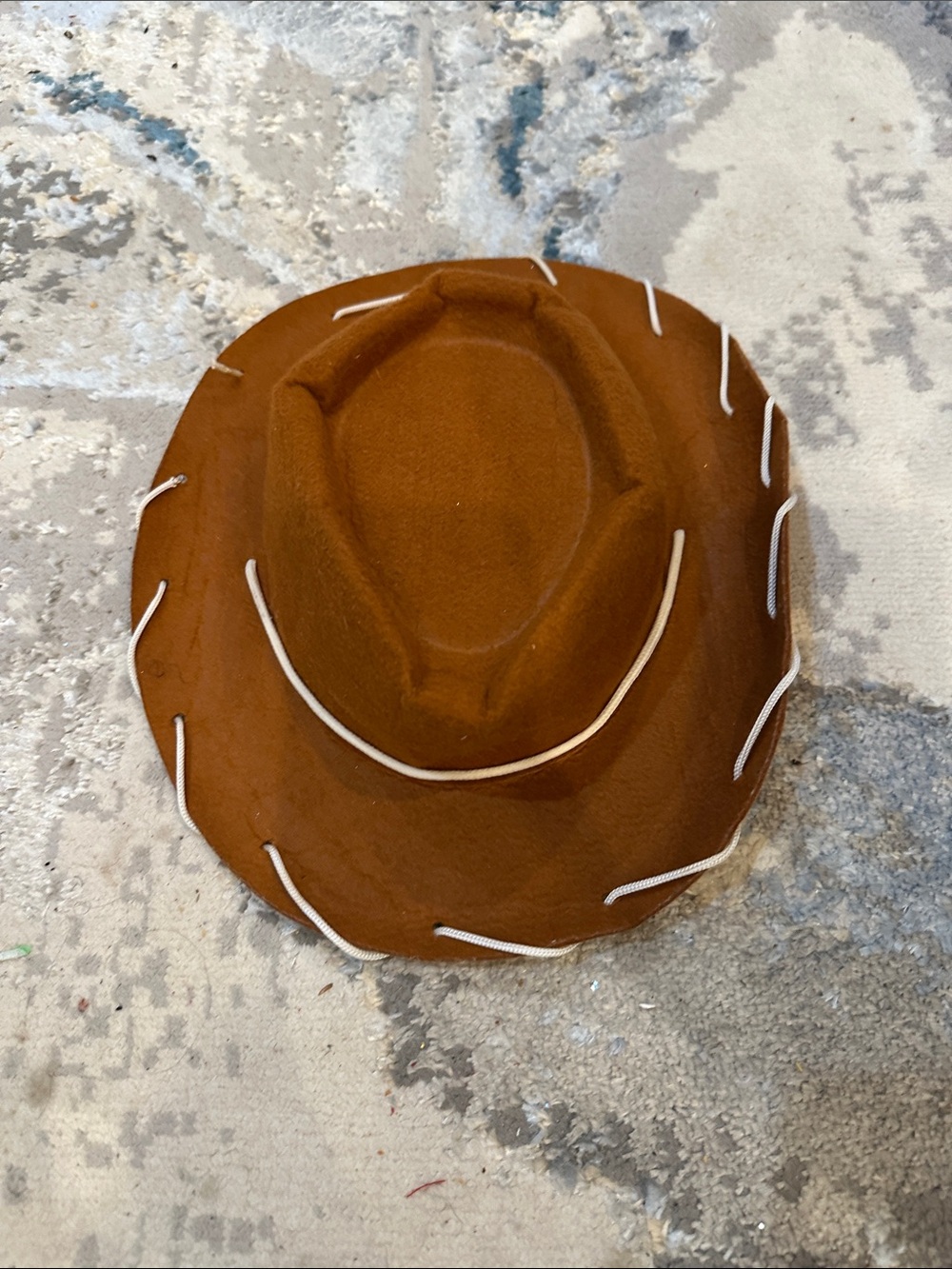 Kids Woody Toy Story Brown Felt Cowboy Hat with White Trim costume hat